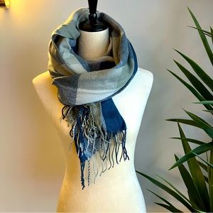 Women long shawl scarf wrap big grid lattice winter fall warm